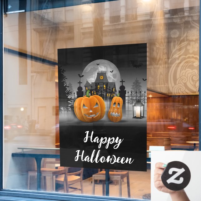 Happy Halloween Fensteraufkleber (Café-Fenster)