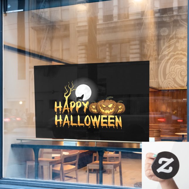 Happy Halloween Fensteraufkleber (Café-Fenster)