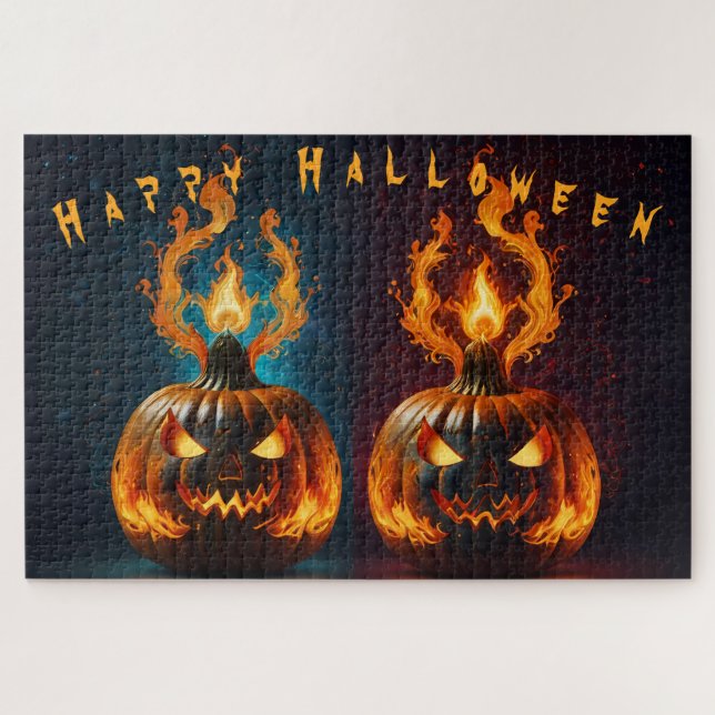 Happy Halloween Fiery Puzzle (Horizontal)