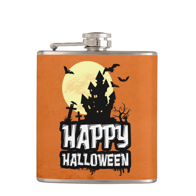 Happy Halloween Flachmann (Vorderseite)