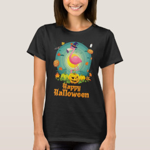 Happy Halloween Flamingo Dog Pumpkin Hexe Ghost C T-Shirt