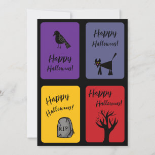 Happy Halloween Flat Class Card Download Feiertagskarte