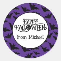 Happy Halloween Fledermäuse lila schwarze Spott Ih