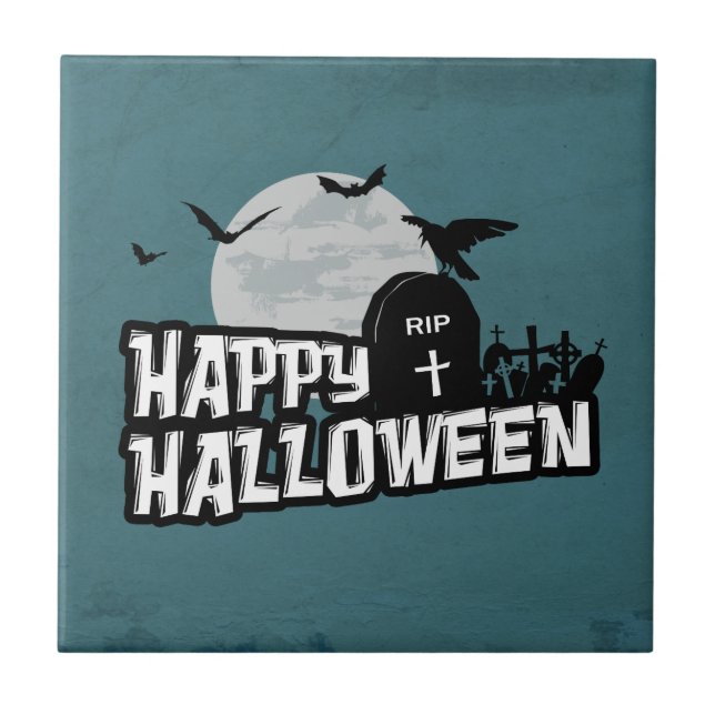 Happy Halloween Fliese (Vorderseite)