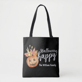 Happy Halloween Floral Pumpkin Personalisiert