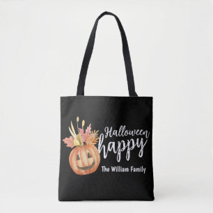 Happy Halloween Floral Pumpkin Personalisiert