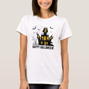Happy Halloween Flying Bats Spooky Spuk House T-Shirt