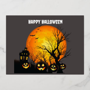 Happy Halloween Foil Holiday Post Card Folien Feiertagspostkarte