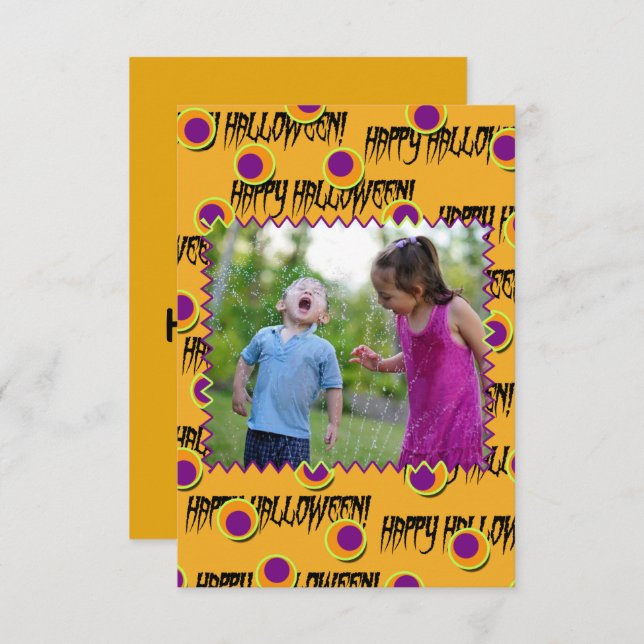 Happy Halloween Foto Card (Vorne/Hinten)