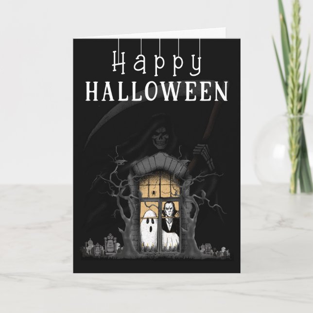 Happy Halloween Foto Card Dankeskarte (Vorderseite)