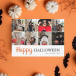 Happy Halloween Foto Collage Modern Karte<br><div class="desc">Foto und moderne Skriptkalligraphie.</div>