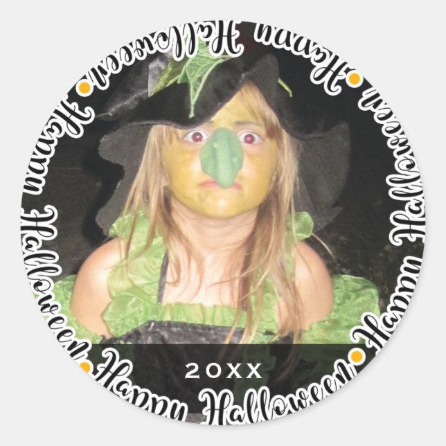 Happy Halloween Foto Picture Custom Gevor Party Runder Aufkleber (Vorderseite)