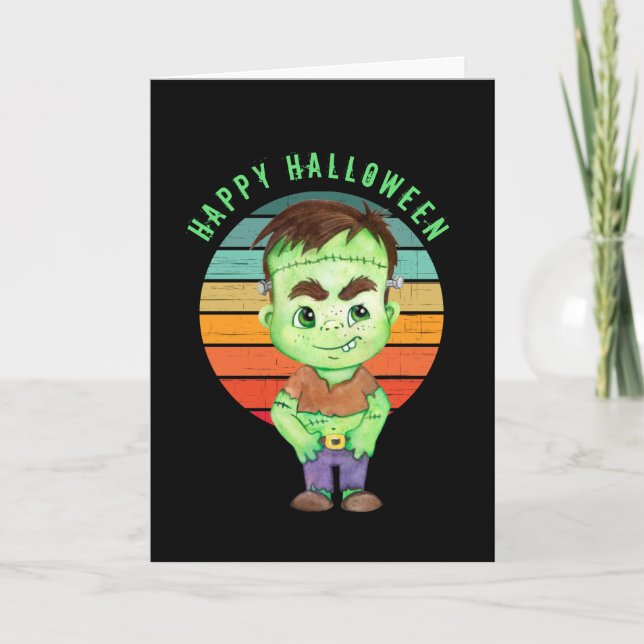 Happy Halloween - frankenstein Card Karte (Vorderseite)