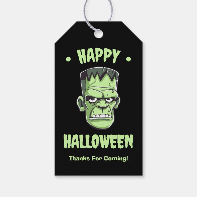 Happy Halloween Frankenstein Geschenkanhänger (Vorderseite)