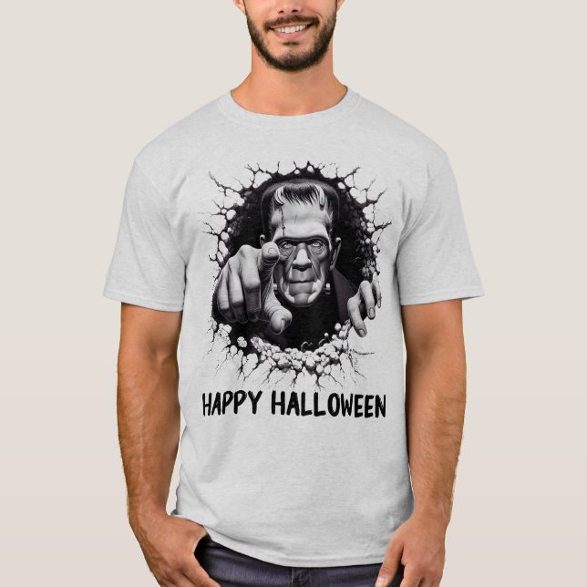 Happy Halloween Frankenstein Monster T-Shirt (Vorderseite)