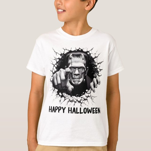 Happy Halloween Frankenstein Monster T-Shirt (Vorderseite)