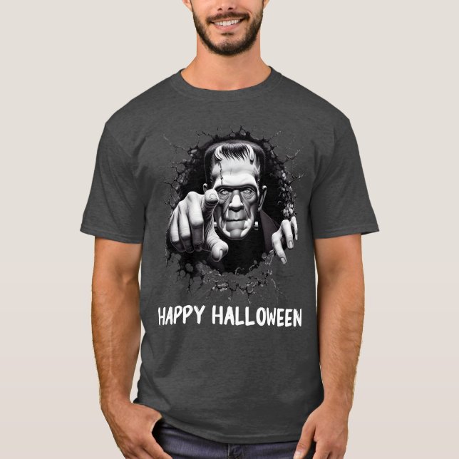 Happy Halloween Frankenstein Monster T-Shirt (Vorderseite)