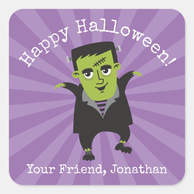 Happy Halloween Frankenstein Sticker (Vorderseite)