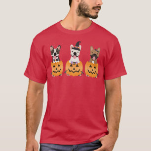 Happy Halloween French Bulldog Niedliche Hunde Pum T-Shirt