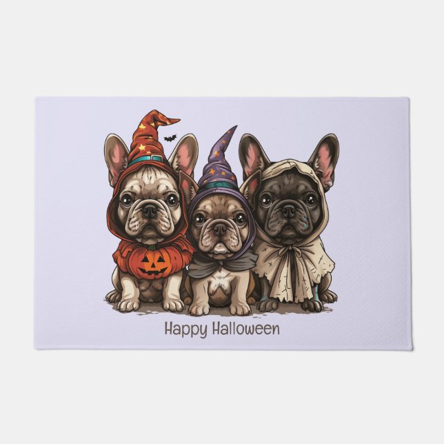 Happy Halloween French Bulldogs Fußmatte (Vorderseite)