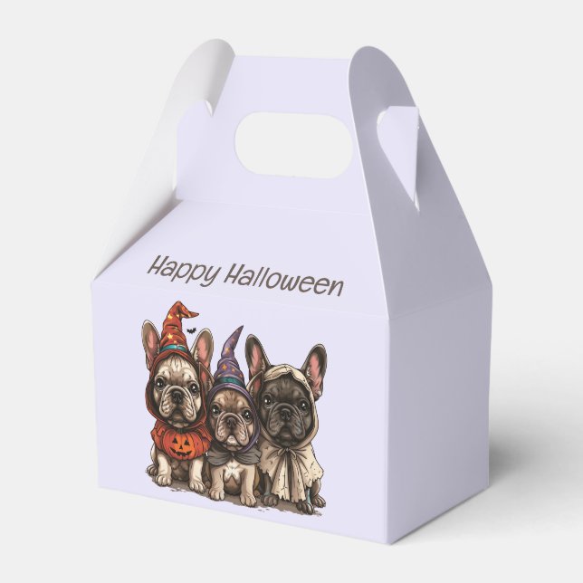 Happy Halloween French Bulldogs Geschenkschachtel (Vorderseite)