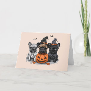 Happy Halloween French Bulldogs Karte