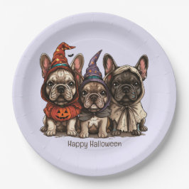 Happy Halloween French Bulldogs Pappteller