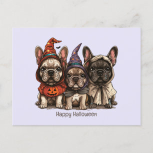 Happy Halloween French Bulldogs Postkarte