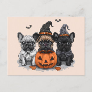 Happy Halloween French Bulldogs Postkarte