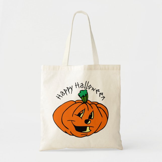 Happy Halloween, Friendly, Pumpkin Jack-o'-Lantern Tragetasche (Vorne)