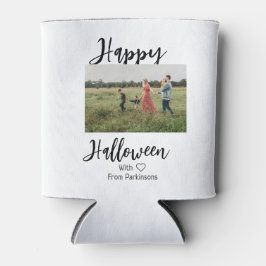 Happy Halloween fügen Familienname Foto schwarz Dosenkühler