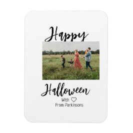 Happy Halloween fügen Familienname Foto schwarz Magnet