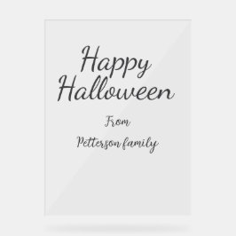 Happy Halloween fügen Familiennamen Kalligraphie m Acrylschild