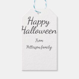 Happy Halloween fügen Familiennamen Kalligraphie m Geschenkanhänger