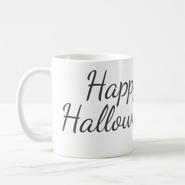 Happy Halloween fügen Familiennamen Kalligraphie m Kaffeetasse (Links)