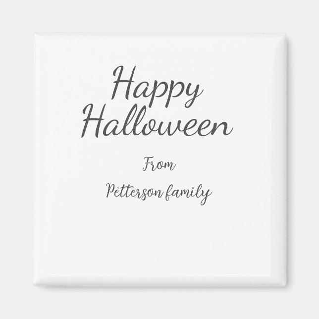 Happy Halloween fügen Familiennamen Kalligraphie m Magnet (Vorne)