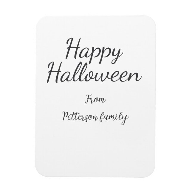 Happy Halloween fügen Familiennamen Kalligraphie m Magnet (Vertikal)