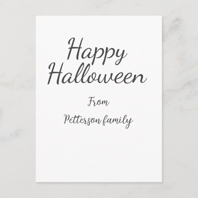 Happy Halloween fügen Familiennamen Kalligraphie m Postkarte (Vorderseite)