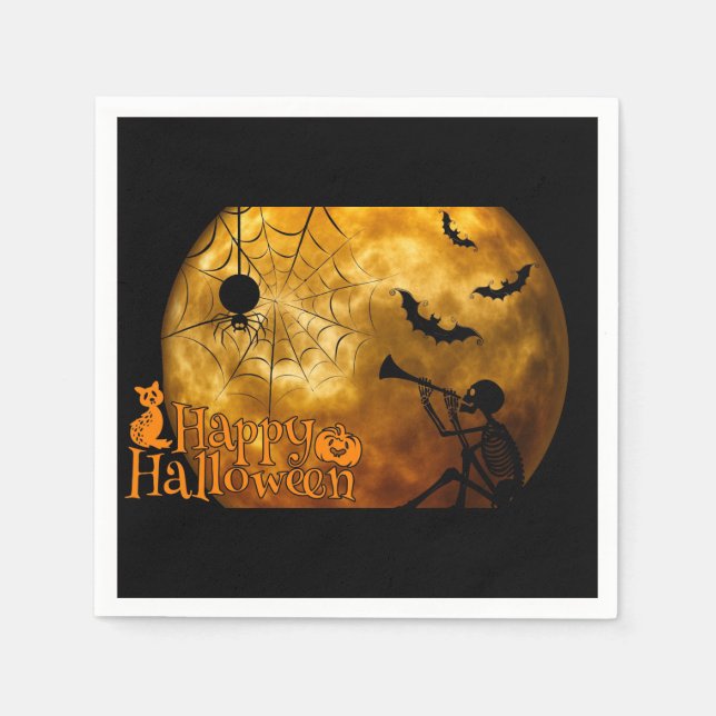 Happy Halloween Full Moon Serviette (Vorderseite)