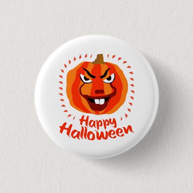 🎃 Happy Halloween - Funny, Beängstigend & Niedlic Button (Vorderseite)