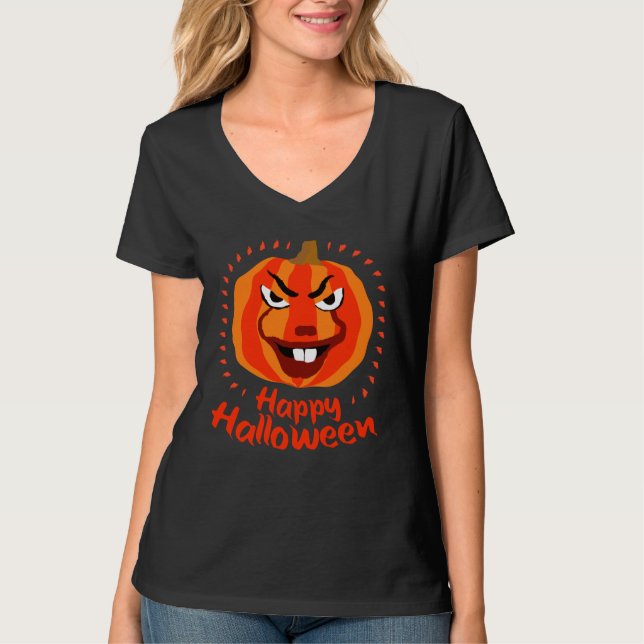 🎃 Happy Halloween - Funny, Beängstigend & Niedlic T-Shirt (Vorderseite)