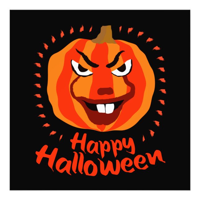 Happy Halloween 🎃 Funny Beängstigend Spooky Pumpk Fotodruck (Vorne)