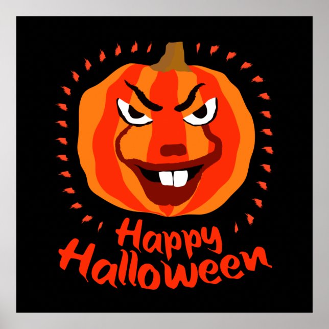Happy Halloween 🎃 Funny Beängstigend Spooky Pumpk Poster (Vorne)