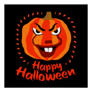 Happy Halloween 🎃 Funny Beängstigend Spooky Pumpk Poster