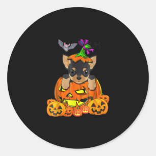 Happy Halloween Funny Chihuahua Pumpkin Geschenk Runder Aufkleber