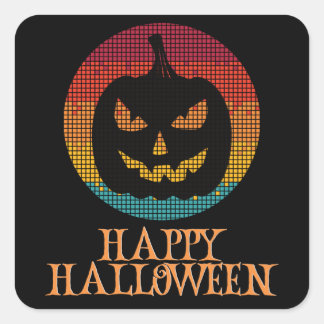 Happy Halloween Funny Creepy Character Quadratischer Aufkleber