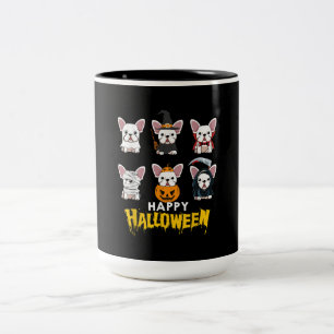 Happy Halloween Funny Dogs Kostüm Niedlicher Bulld Zweifarbige Tasse