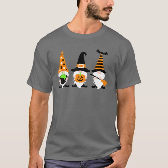 Happy Halloween Funny Gnomes Pumpkin Halloween T-Shirt (Vorderseite)