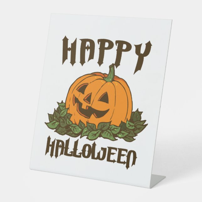 Happy Halloween Funny Halloween Kostüm Sockelschild (Vorderseite)