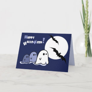 Happy Halloween. Funny Little Ghosts Karte